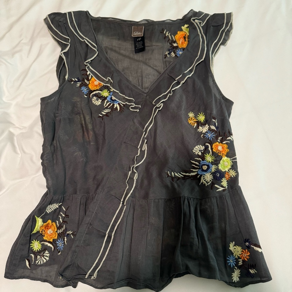 Piazza Peony Blouse, Anthropologie, Lithe, size 10